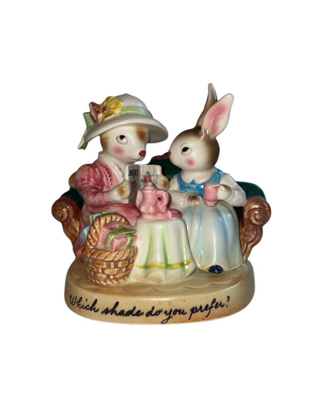 Vintage Avon Enesco Precious Moments Bunny Ceramic Figurine Cottagecore Decor